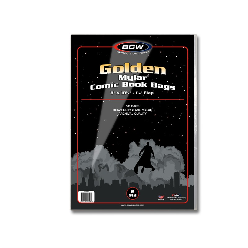 50 BCW Golden Comic Mylar Archivals - 2 Mil