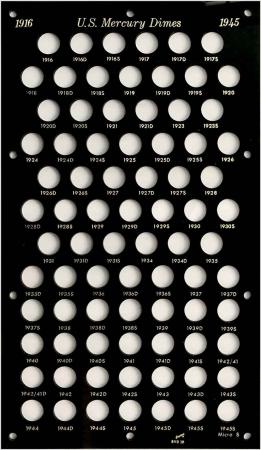 Capital Holder - Mercury Dimes 1916-1945S Micro S