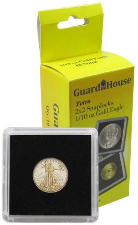 Guardhouse Tetra 2x2 Snaplocks -- 1/10 oz Gold Eagle Size -- Pack of 10