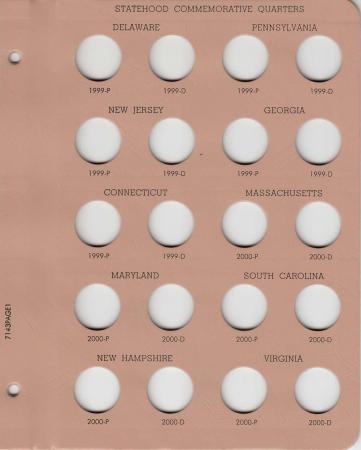 Dansco Replacement Page 7143-1: Statehood Quarters P&D (1999 to 2000)