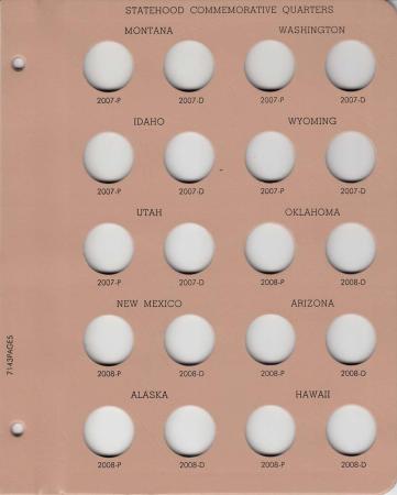 Dansco Replacement Page 7143-5: Statehood Quarters P&D (2007 to 2008)