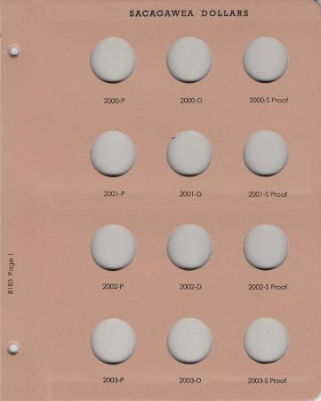 Dansco Replacement Page 8183-1: Sacagawea Dollars w/ Proof (2000-P to 2003-S)