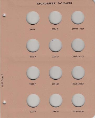 Dansco Replacement Page 8183-2: Sacagawea Dollars w/ Proof (2004-P to 2007-S)