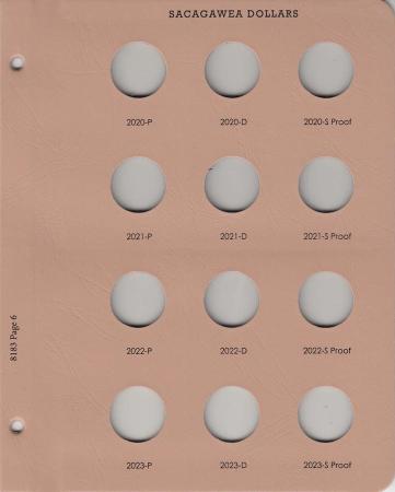 Dansco Replacement Page 8183-6: Sacagawea Dollars w/ Proof (2020-P to 2023-S)