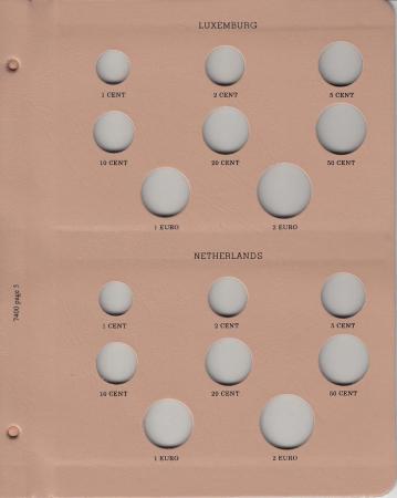 Dansco Replacement Page 7400-5: Euro Coinage (Luxemburg and Netherlands)