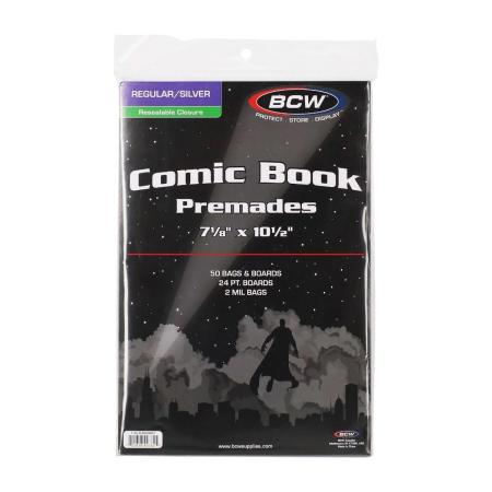 BCW Silver Comic Premade Bags and Boards (Resealable)