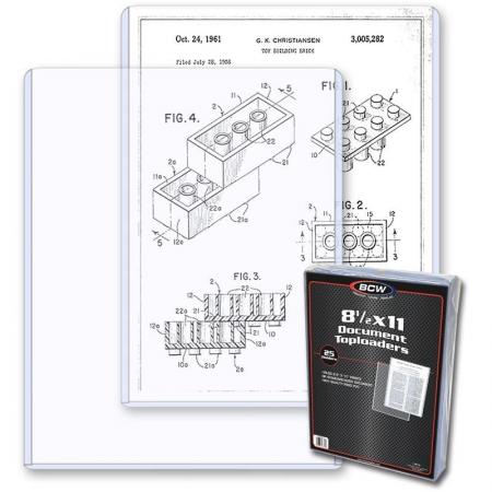 BCW Topload Holders -- Letter Size (8 1/2 x 11) -- Pack of 25