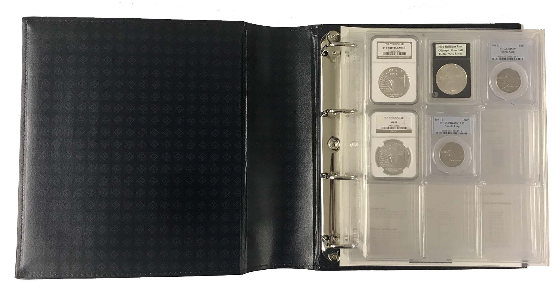 Lighthouse Grande Classic G Coin Album Set with 6 Encap Pages for Slabs, Red