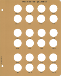 Dansco Replacement Page 7140-4: Washington Quarters (1959-D to 1972-D)