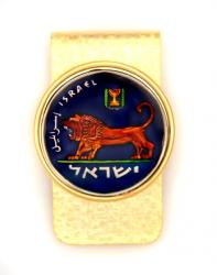 Hand Painted Israel 5 Lira Lion of Judah Money Clip